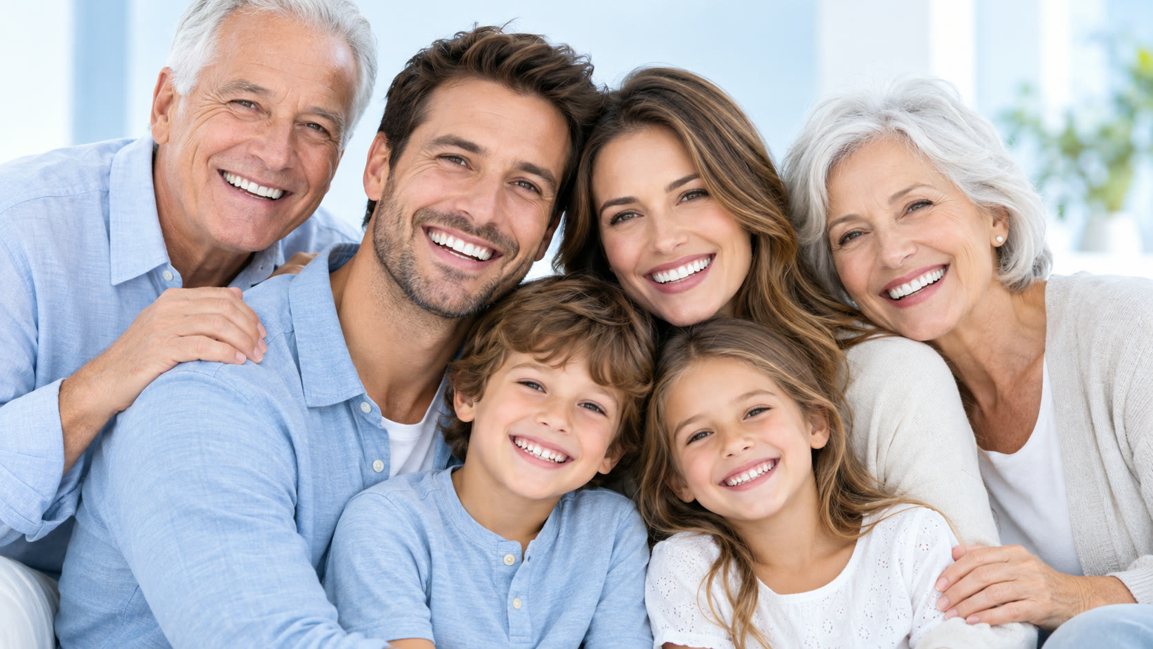 Happy family with healthy smiles at Family Dental & Aesthetic Clinic