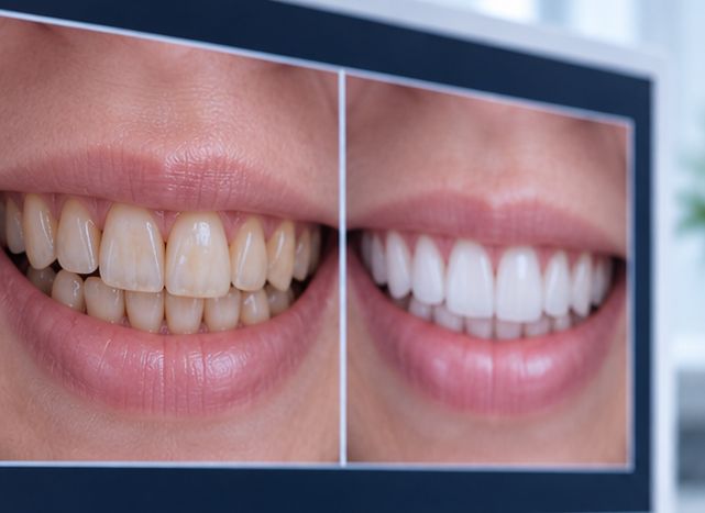 Smile before and after whitening